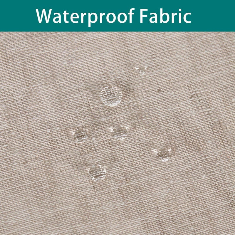 LORDTEX Burlap Linen Look Outdoor Curtains for Patio - 2 Panels Waterproof Sheer Curtains for Pergola, Porch, Cabana and Gazebo Grommet Indoor/Outdoor Voile Sheer Drapes (52 x 84 inch, Linen) - Image 2